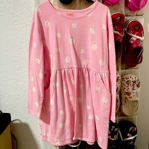 Girls Cat & Jack Dress Long Sleeve Pink Ghost Pockets